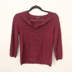 Eileen fisher merino wool gem embellished sweater size petite small